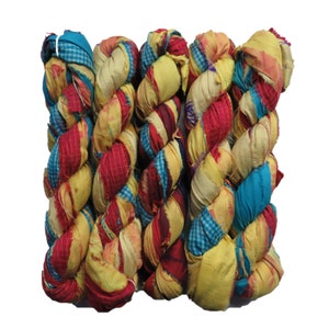100g/50yards - Sari Silk Ribbon - Multicolor #a221