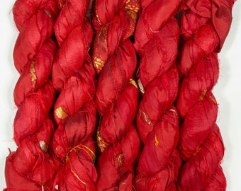 Sari Silk Ribbon (100g/50yards) - Cherry Shades #1054