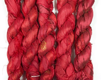 Sari Silk Ribbon (100g/50yards) - Cherry shades #1062