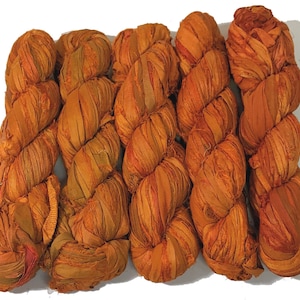 100g/50yards - Sari Silk Ribbon Orange #A447