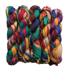 100g/50yards - Sari Silk Ribbon - Multicolor #a201