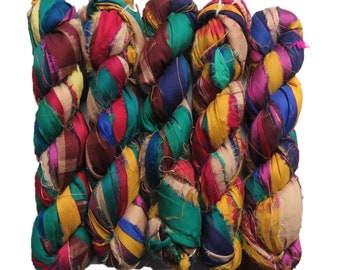 100g/50yards - Sari Silk Ribbon - Multicolor #a201