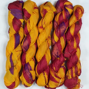 Sari Silk Ribbon (100g/50yards) - Orange Shades  #1086