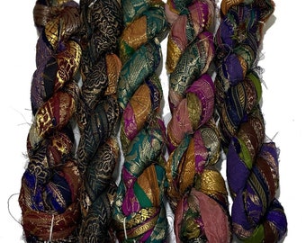 Zari Sari Silk Ribbon Printed 100g/50yards - #700