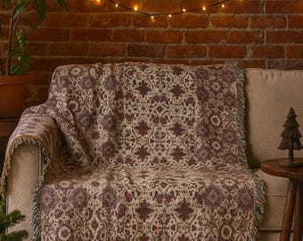 Manta de tapiz tejida inspirada en la cultura persa