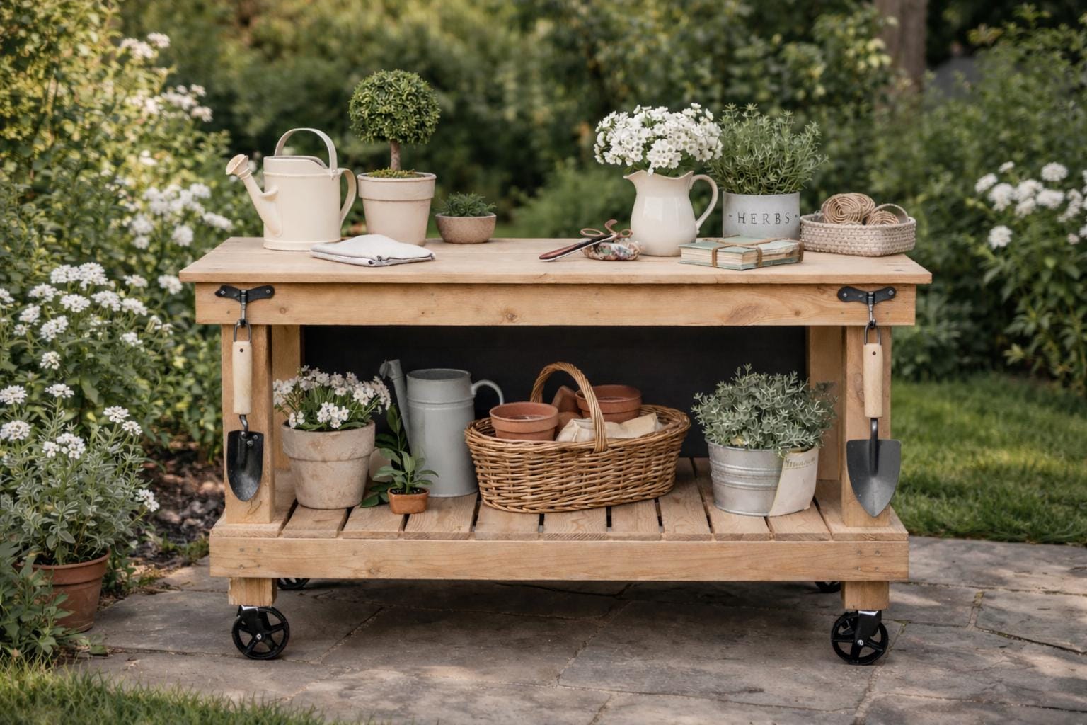 Rolling Potting Bench Plans PDF | DIY Garden Table | Instant Download ...