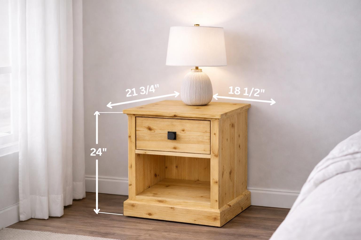 DIY Nightstand Plans PDF | Bedside Table With Drawer | Woodworking - Etsy