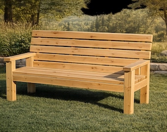 2x4 Bench Plans | DIY Wooden Outdoor Furniture with Backrest (PDF Download)