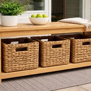 Rustic Entryway Bench Plans – Modern Farmhouse Storage Table | DIY Console Table | Instant Download PDF