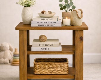 DIY End Table Plan | Modern Narrow Side Table with Shelves (Digital Download)