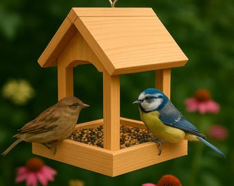 DIY Wooden Bird Feeder Build Plan: Beginner Woodworking (PDF)