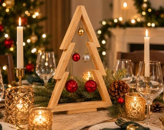 Wooden Christmas Ornament Stand Plans | Rustic Holiday Decor Woodworking (PDF Download)