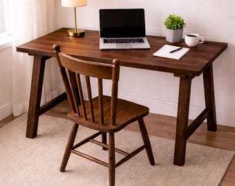 DIY Small Trestle Desk Plans PDF | Wooden Desk Build Plan | Beginner Friendly Woodworking Project