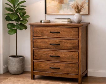 4-Drawer Wooden Dresser Plans, Modern Storage Chest, Bedroom Furniture DIY PDF, Instant Download