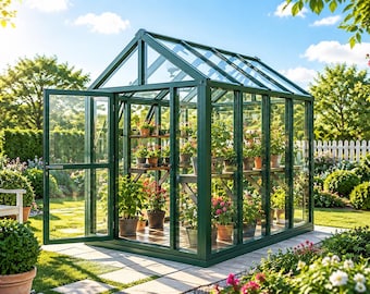 6 x 8 houten serreplattegronden | Zelfgemaakte achtertuin tuin bouwen (pdf-download)