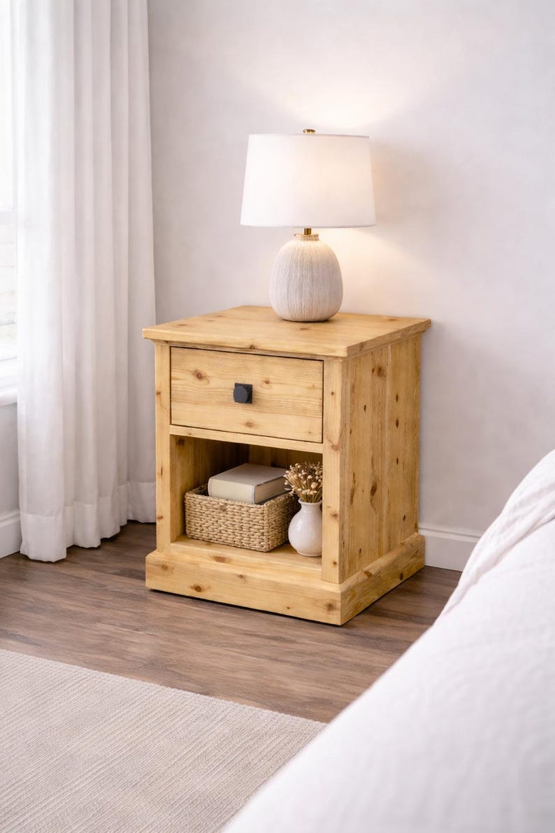 DIY Nightstand Plans PDF | Bedside Table With Drawer | Woodworking - Etsy