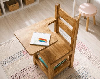Kids Schoolhouse Chair Plans | Rustic Study Desk Woodworking PDF
