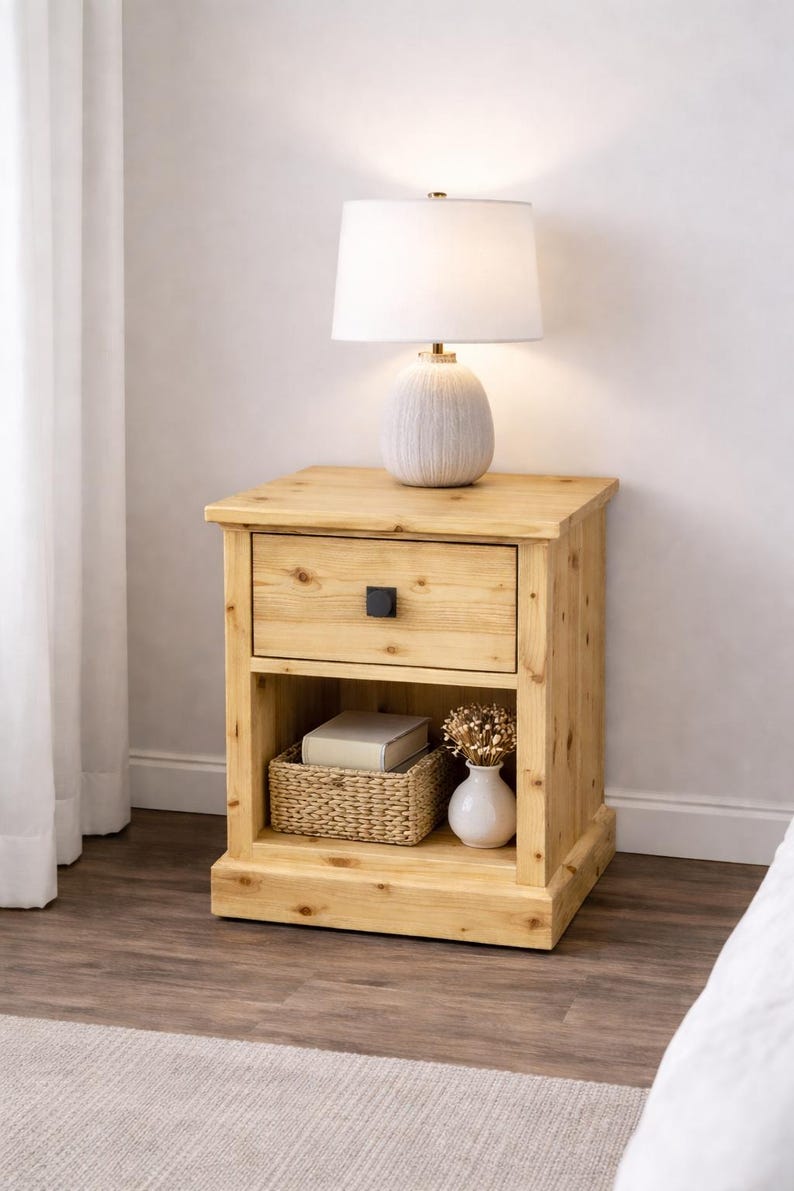 DIY Nightstand Plans PDF | Bedside Table With Drawer | Woodworking - Etsy