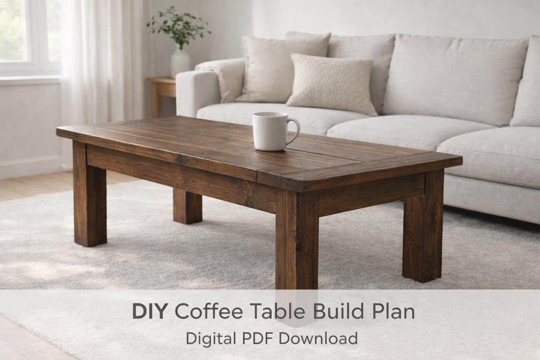 DIY Rustic Wood Coffee Table Plans | Beginner Build PDF | Instant ...
