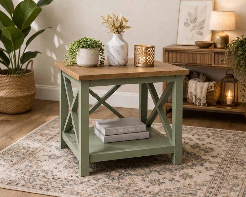 Rustic Farmhouse Side Table Plans | DIY End Table PDF | Woodworking ...