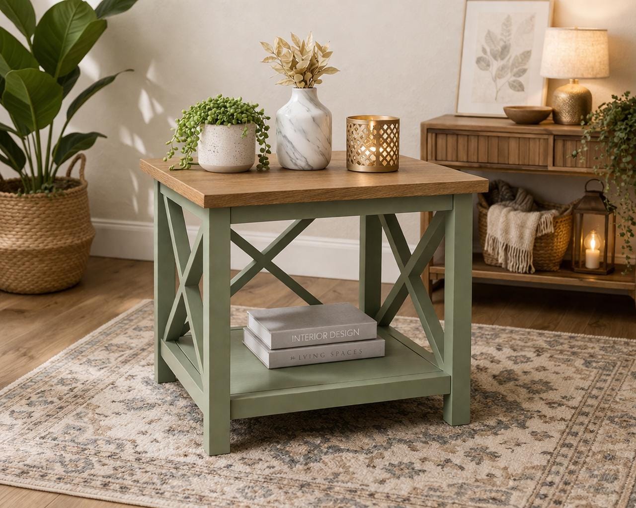Rustic Farmhouse Side Table Plans | DIY End Table PDF | Woodworking ...