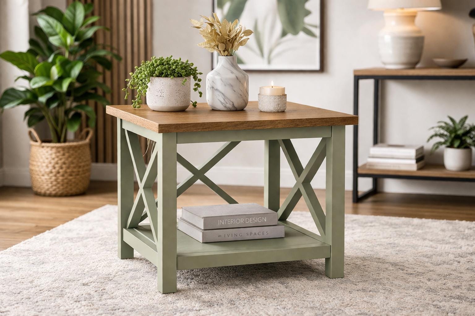 Rustic Farmhouse Side Table Plans | DIY End Table PDF | Woodworking ...