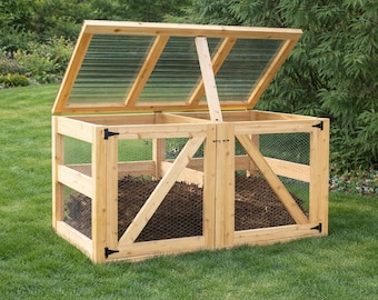 Plano para construir un compostador doble de cedro (para hacerlo tú mismo) / Carpintería para el jardín (Descarga en PDF)