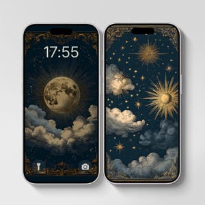 神秘的な天体モチーフのスマホ壁紙セット – iPhoneとAndroid端末向けの16種類の幻想的なゴシック調背景画像 (9:19.5)