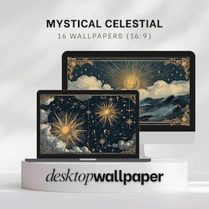 Mystical Celestial Desktop Wallpaper – 16 Whimsical Gothic Backgrounds for Computer & Laptop (16:9)