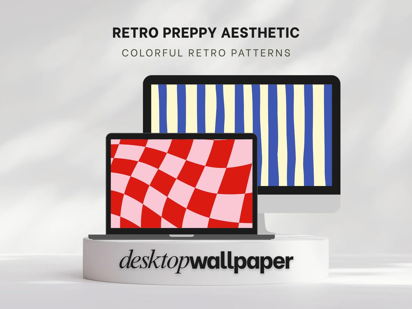 Retro Preppy Desktop Wallpaper Set – 36 Preppy Aesthetic Backgrounds ...