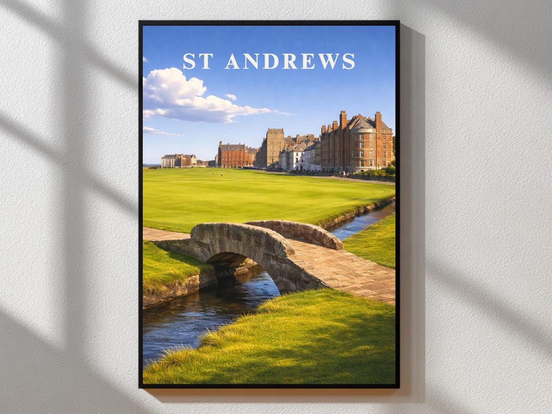 St Andrews Old Course Print | Swilcan Bridge Poster | Scotland Golf ...