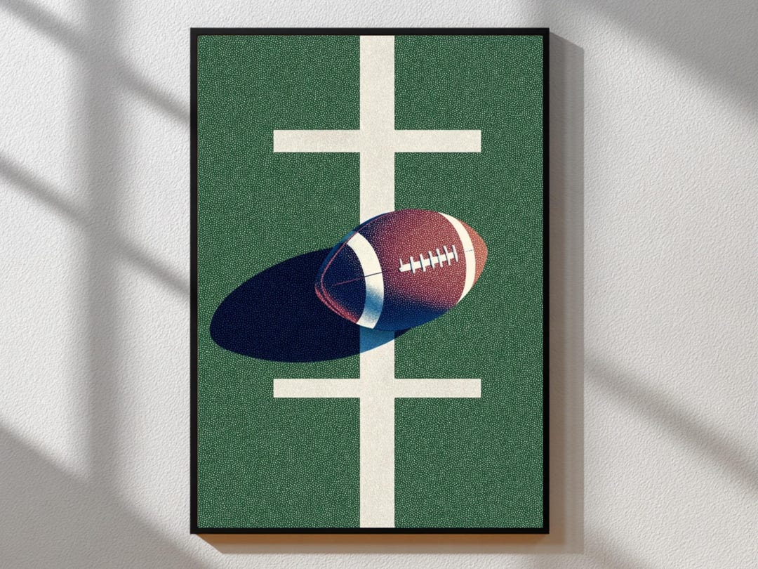 American Football on Field Line Poster | Football Wall Art Print ...