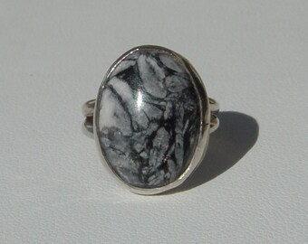 Pinolith in Sterling Silver Ring   Size 7