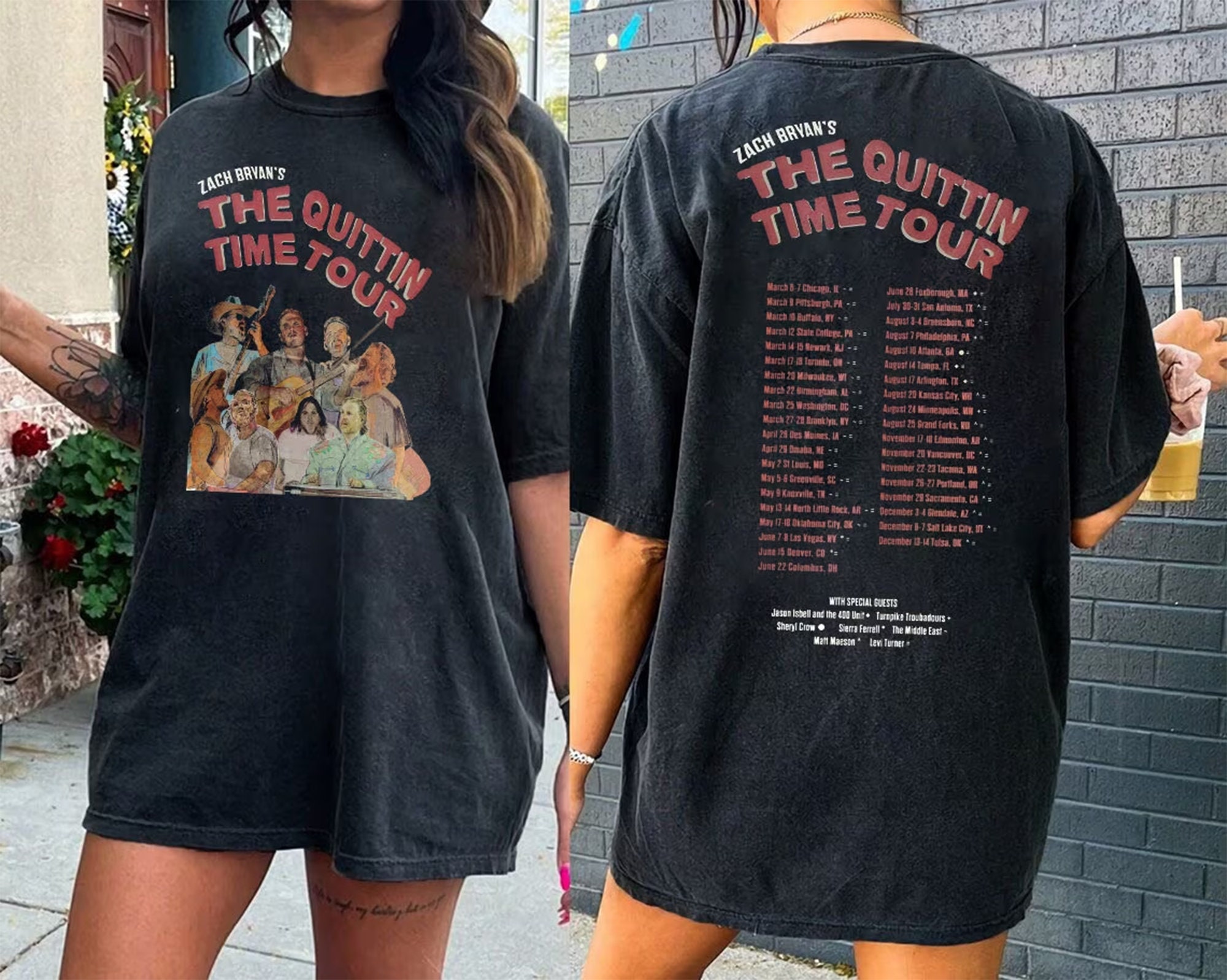 Zach Bryan The Quittin Time Tour 2024 Shirt, Zach Bryan Double Sided T-Shirt