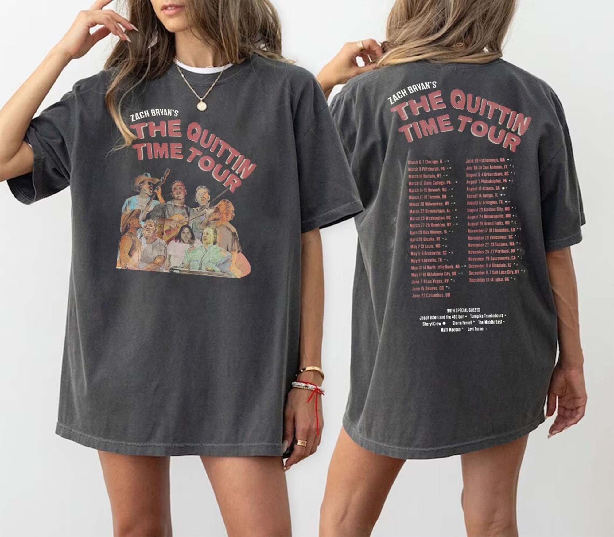 Zach Bryan The Quittin Time Tour 2024 Shirt, Zach Bryan Double Sided T-Shirt