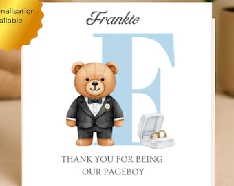 Thank you pageboy card - Teddy bear