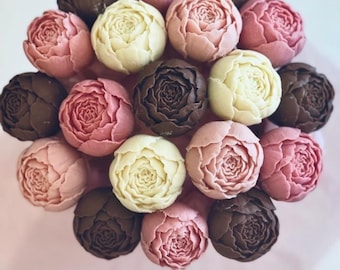 Bouquet de chocolats – Pivoines | Cadeau gourmand et surprise sucrée