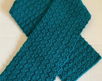 Hand Crocheted Teal Colored Scarf