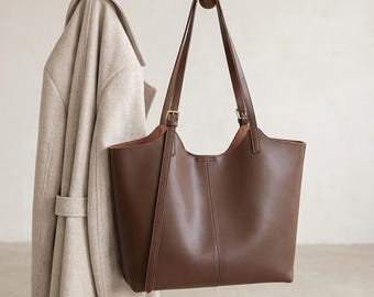 Borsa tote di lusso, borsa tote extra large - Borsa a mano in vera pelle morbida, borsa tote da lavoro, borsa da città da donna, borsa a tracolla, borsetta da ufficio per tutti i giorni