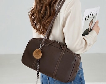 Borsa classica in pelle, borsetta in pelle da donna, borsa minimalista in pelle, borsa a tracolla minimalista, borsa da donna alla moda, borsetta per tutti i giorni