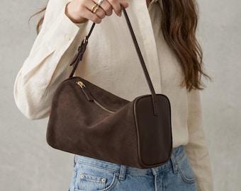 Borsa da sera minimalista in pelle, borsetta da braccio in stile vintage anni '90 per donna, elegante pochette in pelle, borsa a tracolla di lusso per tutti i giorni, regalo per lei