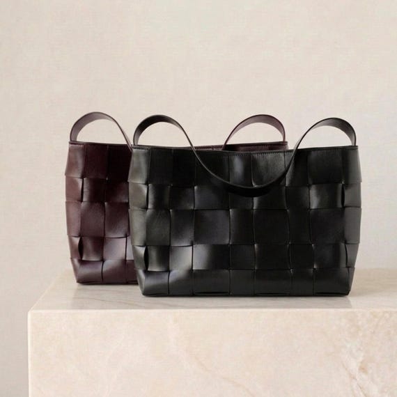 Modern Woven Bag, cowhide tote bag for Women, woven leather bag, leather woven purse, Handmade Shoulder Bag, Large Everyday Tote, Gift Her
