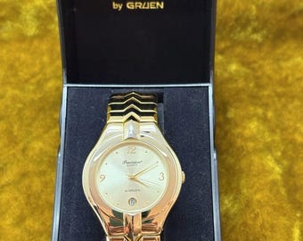 Gruen Precision Quartz Men's Vintage Wristwatch New Battery with Box