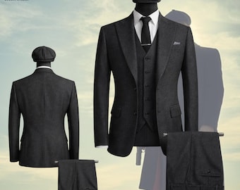 1920s Tweed Three Piece Suit – Vintage Wedding, Peaky Style Outfit