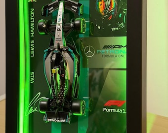 Cuadro 3D F1 Luz LED - Lewis Hamilton W15
