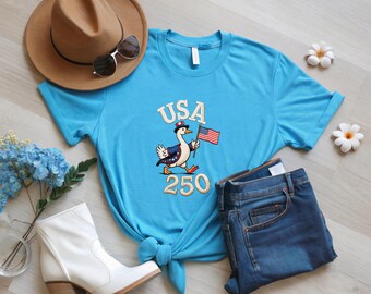 Merica Duck T-shirt,Funny Patriotic Duck Tee, American Flag T-Shirt, Fourth Of July Gift, Sarcastic Hunter Tee, Funny USA t-shirt