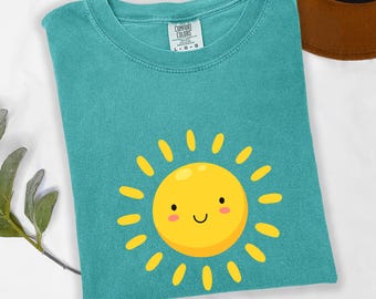 Sweet Smiling Sun  Tee,Sun Shirt Women Girl,Summer Vacay T shirt,Girls SummerTrip Tee,Beachy Vibes Tee,Summer Tshirt,Sun Sea Time Shirt