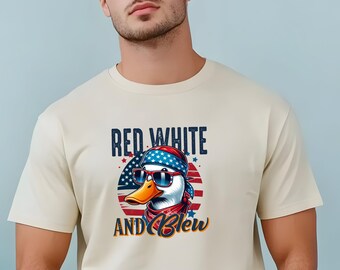 Funny Patriotic Duck Tee,Merica Duck T-shirt,American Flag T-Shirt, Fourth Of July Gift, Sarcastic Hunter Tee, Funny USA t-shirt