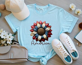 America's 250th Anniversary Daisy.Floral USA Est1776 shirt, Floral USA, 4th of July shirt, Independence Day,Patriotic Tee, Floral patriotic