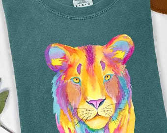LionLover Shirt,Tiger Face NeonLook Tshirt,FunnyJungle Animal Big Cat Shirt,Safari Sweatshirt,Wildlife Nature Lover Gift,TeeFor Animal lover